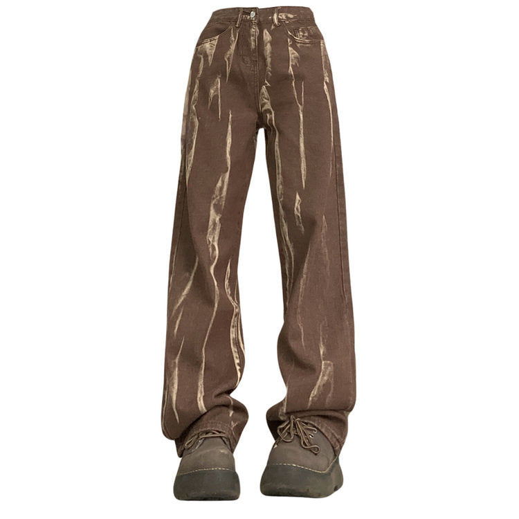 Trendy Y2K Brown Jeans for a Chic Grunge Aesthetic Look