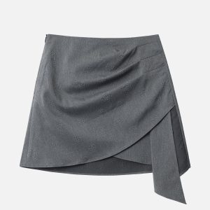 Trendy Y2K Cargo Skirt with Irregular Design for Chic Coquette and Grunge Aesthetics