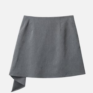 Trendy Y2K Cargo Skirt with Irregular Design for Chic Coquette and Grunge Aesthetics