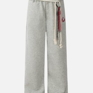 Trendy Y2K Detachable Rope Sweatpants for Comfy Coquette and Grunge Aesthetic Outfits