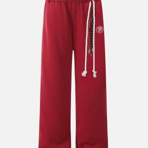 Trendy Y2K Detachable Rope Sweatpants for Comfy Coquette and Grunge Aesthetic Outfits