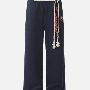 Trendy Y2K Detachable Rope Sweatpants for Comfy Coquette and Grunge Aesthetic Outfits