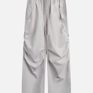 Trendy Y2K Drawstring Cargo Pants for a Chic Grunge Aesthetic Look