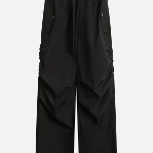 Trendy Y2K Drawstring Cargo Pants for a Chic Grunge Aesthetic Look