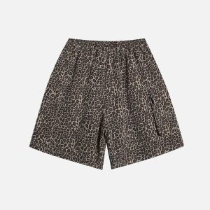 Trendy Y2K Drawstring Leopard Print Shorts for Chic Coquette and Grunge Aesthetic Outfits