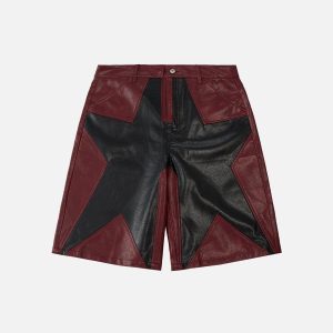 Trendy Y2K Faux Leather Shorts for Edgy Grunge Aesthetic Outfits and Stylish Looks