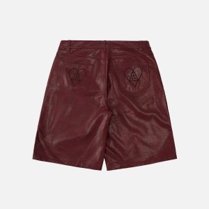 Trendy Y2K Faux Leather Shorts for Edgy Grunge Aesthetic Outfits and Stylish Looks