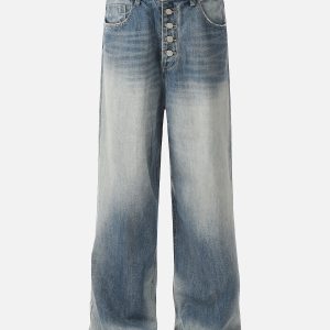 Trendy Y2K Loose Jeans for a Chic Grunge Aesthetic - Comfy and Stylish Everyday Wear