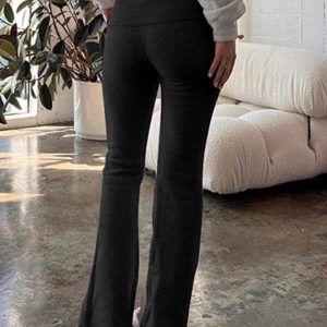 Trendy Y2K Low Rise Flare Leg Pants for Chic Aesthetic Outfits and Retro Vibes