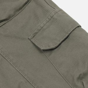 Trendy Y2K Multi-Pocket Cargo Pants for a Chic Grunge Aesthetic Look