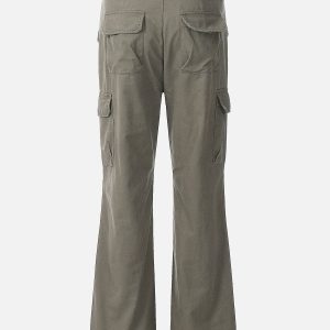 Trendy Y2K Multi-Pocket Cargo Pants for a Chic Grunge Aesthetic Look