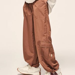 Trendy Y2K Multi Pocket Loose Cargo Pants for Effortless Coquette and Grunge Aesthetic