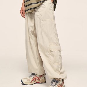 Trendy Y2K Multi Pocket Loose Cargo Pants for Effortless Coquette and Grunge Aesthetic