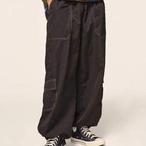 Trendy Y2K Multi Pocket Loose Cargo Pants for Effortless Coquette and Grunge Aesthetic