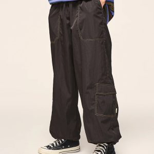 Trendy Y2K Multi Pocket Loose Cargo Pants for Effortless Coquette and Grunge Aesthetic