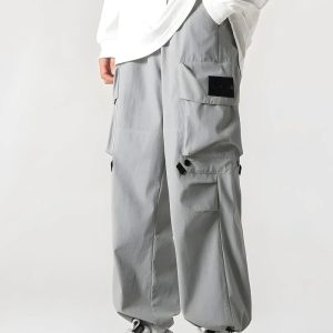 Trendy Y2K Parachute Pants for a Chic Grunge Aesthetic Look