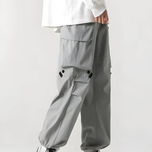 Trendy Y2K Parachute Pants for a Chic Grunge Aesthetic Look