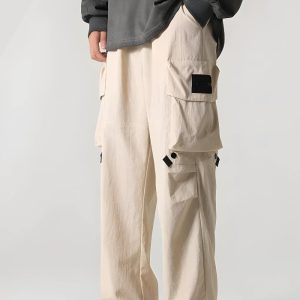 Trendy Y2K Parachute Pants for a Chic Grunge Aesthetic Look