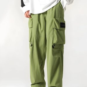 Trendy Y2K Parachute Pants for a Chic Grunge Aesthetic Look