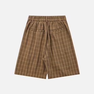 Trendy Y2K Plaid Wrinkle Shorts for Chic Coquette and Grunge Aesthetic Outfits