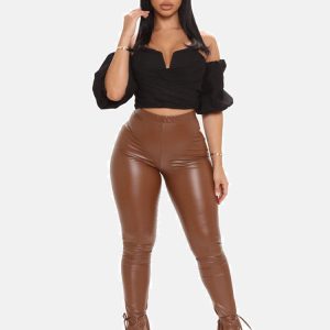 Trendy Y2K Side Slit PU Pants for Edgy Grunge Aesthetic Outfits and Stylish Looks