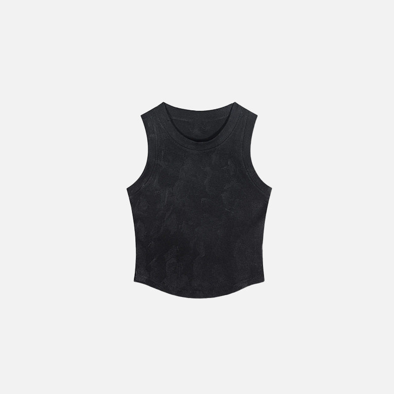 Trendy Y2K Sleeveless Washed Crop Top for Coquette Aesthetic and Grunge Style Outfits