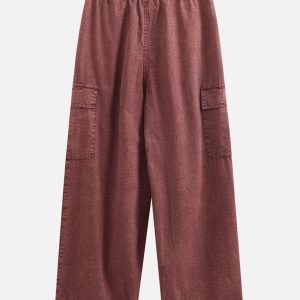 Trendy Y2K Washed Drawstring Baggy Pants for Effortless Coquette and Grunge Aesthetic