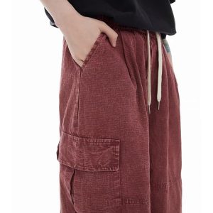 Trendy Y2K Washed Drawstring Baggy Pants for Effortless Coquette and Grunge Aesthetic