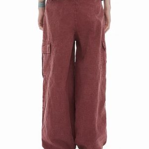 Trendy Y2K Washed Drawstring Baggy Pants for Effortless Coquette and Grunge Aesthetic