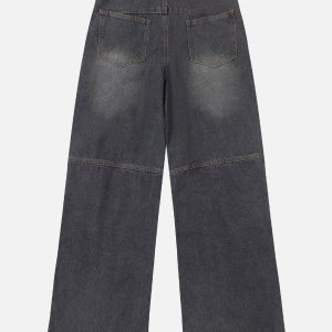 Trendy Y2K Washed Jeans for a Chic Grunge Aesthetic - Perfect for Casual Outfits