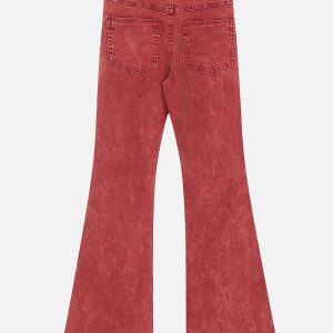 Trendy Y2K Washed Jeans for a Chic Grunge Aesthetic Look