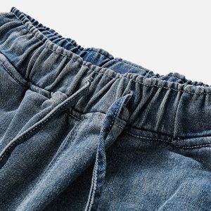 Trendy Y2K Washed Jorts with Drawstring - Perfect for Coquette and Grunge Aesthetic Outfits