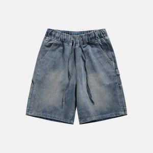 Trendy Y2K Washed Jorts with Drawstring - Perfect for Coquette and Grunge Aesthetic Outfits