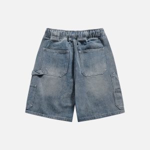 Trendy Y2K Washed Jorts with Drawstring - Perfect for Coquette and Grunge Aesthetic Outfits