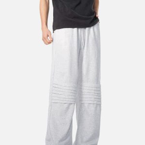 Trendy Y2K Wrinkle Baggy Pants for Effortless Grunge Aesthetic Outfits