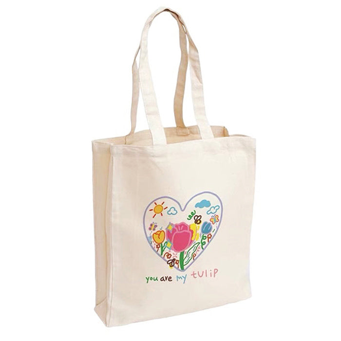 Tulip Embroidery Y2K Aesthetic Tote Bag for Cute and Stylish Outfits