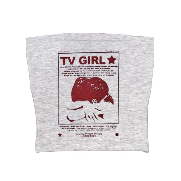 TV Girl Y2K Aesthetic Cute Crop Top for Coquette and Grunge Style Outfits