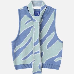 Twisted Stripes Y2K Sweater Vest - Trendy Coquette Aesthetic Knit Top for Stylish Outfits