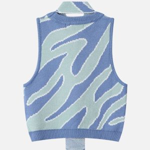 Twisted Stripes Y2K Sweater Vest - Trendy Coquette Aesthetic Knit Top for Stylish Outfits