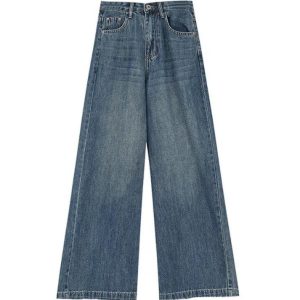 Versatile Vintage Blue High Rise Y2K Boyfriend Jeans for Trendy Aesthetic Outfits