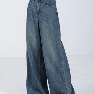 Versatile Vintage Blue High Rise Y2K Boyfriend Jeans for Trendy Aesthetic Outfits