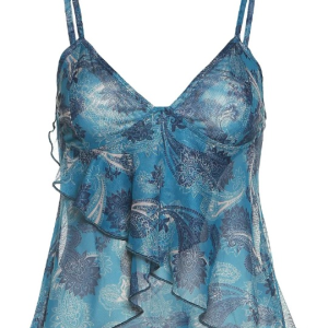 Verve Visage Y2K Aesthetic Printed Cami Top for Trendy Coquette and Grunge Outfits