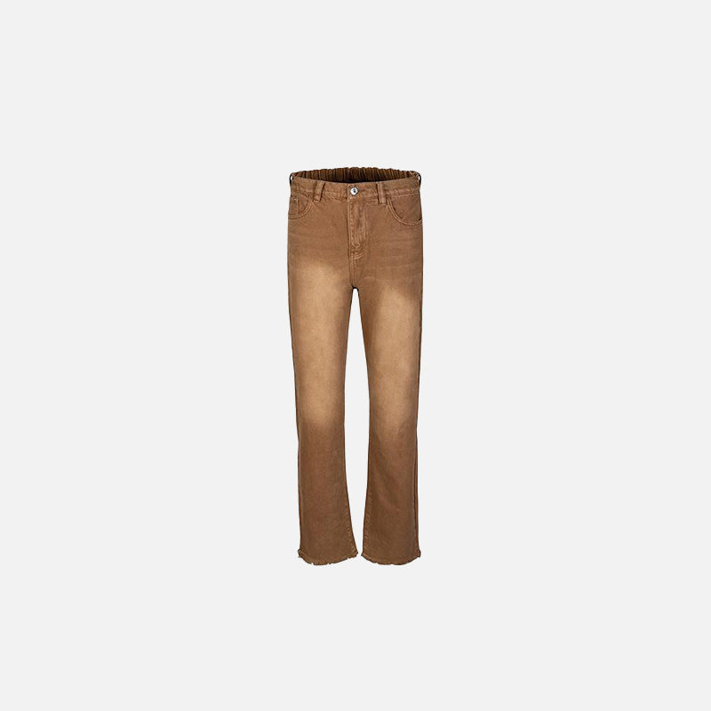 Vintage Brown Straight-Leg Jeans for Y2K Aesthetic and Grunge Style Outfits