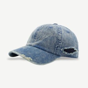 Vintage Distressed Washed Cap for Y2K Aesthetic and Grunge Style Outfits