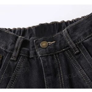 Vintage High-Waisted Loose Fit Jeans for Y2K Aesthetic and Grunge Style Outfits