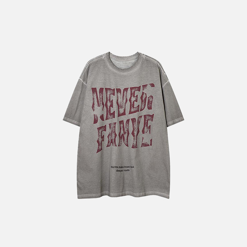 Vintage-Inspired Letter Printed Washed Oversized T-Shirt for Y2K Aesthetic Lovers