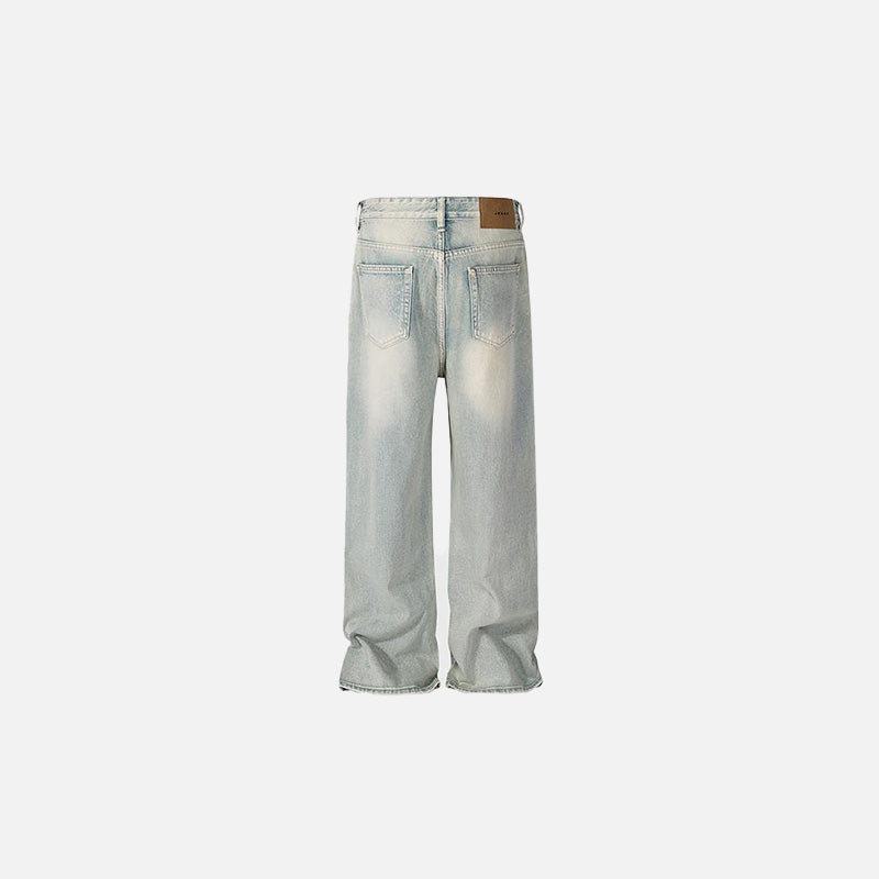 Vintage-Inspired White Washed Straight Leg Jeans for Y2K Aesthetic Outfits