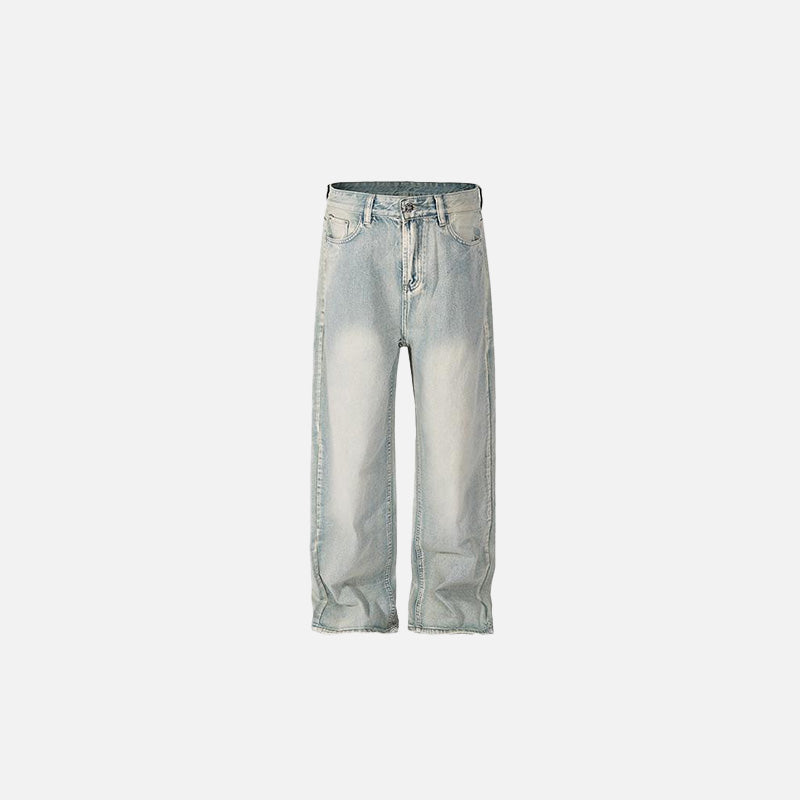 Vintage-Inspired White Washed Straight Leg Jeans for Y2K Aesthetic Outfits