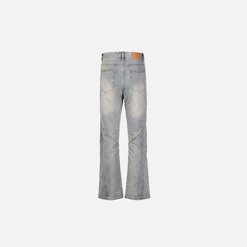 Vintage Inspired Y2K Distressed Flare Jeans for a Retro Grunge Aesthetic Look