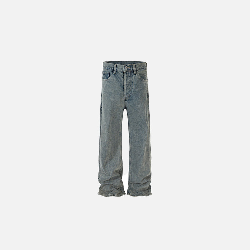 Vintage Light-Blue Y2K Loose Jeans for a Retro Grunge Aesthetic Look